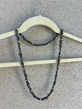 Black Hematite Beaded Necklace - Unisex Jewelry